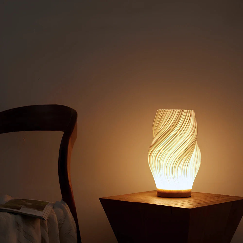 Nowoczesna lampa stołowa wave crest LED oświetlenie dekoracyjne