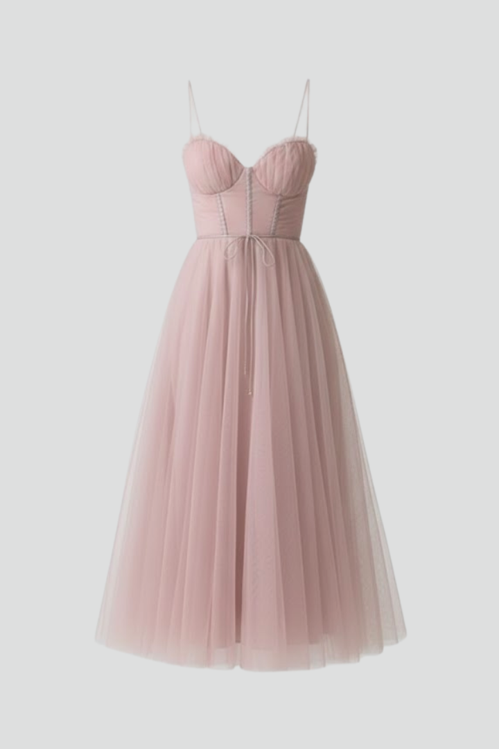 Abito Midi da Donna con Scollo a Cuore per Occasioni Speciali