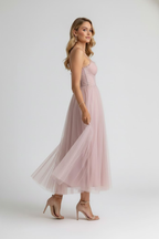 Abito Midi da Donna con Scollo a Cuore per Occasioni Speciali