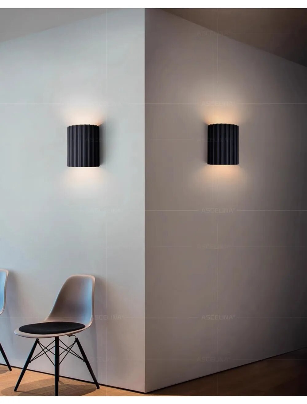 Minimalistyczna Lampa Ścienna Cylindryczny Żebrowany Design do Wnętrz