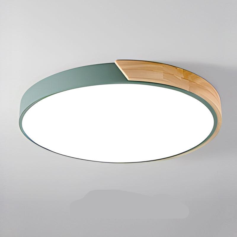 Nowoczesna drewniana lampa sufitowa LED typu plafon