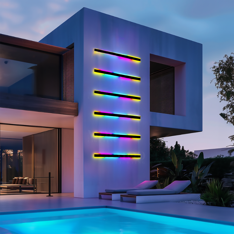 Lampada da parete esterna LED RGB minimalista con cambio colore
