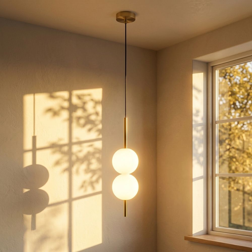 Minimalist Scandinavian-style LED ceiling pendant lamp with adjustable length