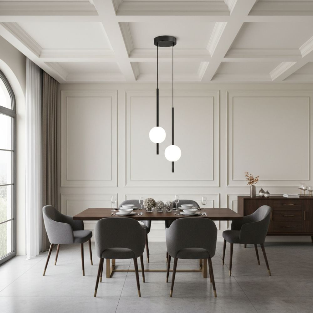 Minimalist Scandinavian-style LED ceiling pendant lamp with adjustable length