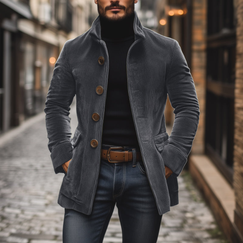 Cappotto aderente da uomo stile vintage corto stile casual