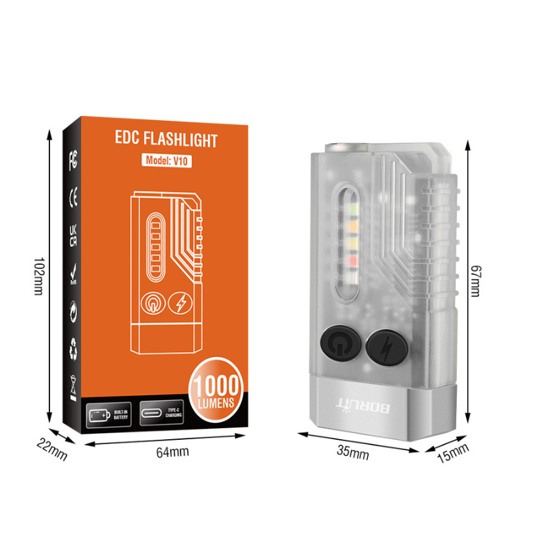 Kompaktowa latarka USB-C EDC z magnetyczną podstawą