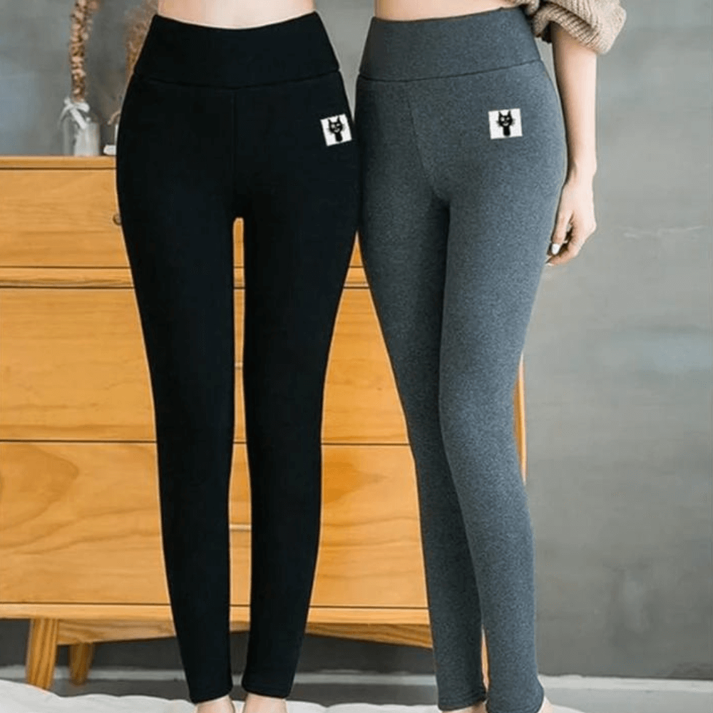Leggings invernali da donna termici con vita alta
