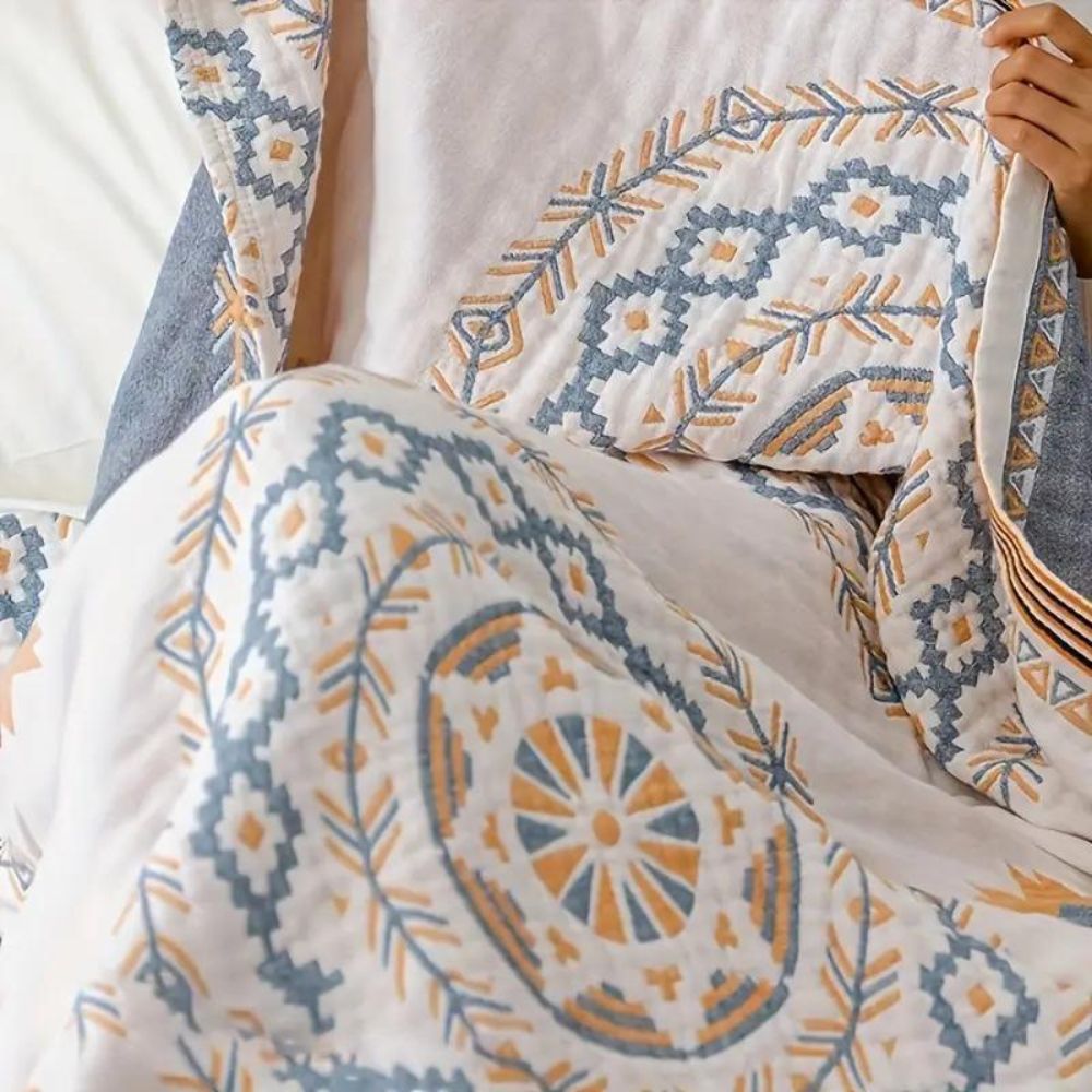 Relaksujący koc Boho dla osób śpiących głęboko