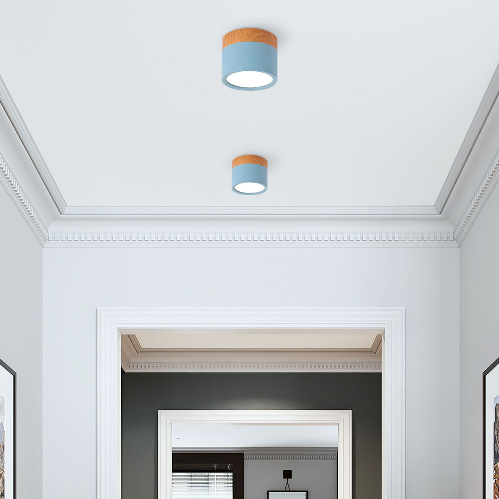Nowoczesna lampa sufitowa LED cylindryczna typu plafon