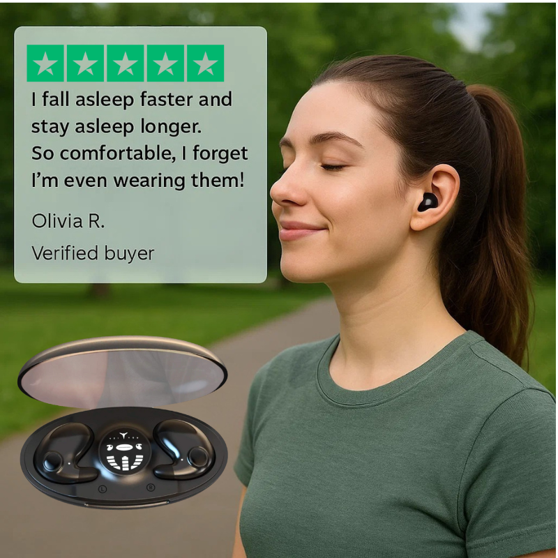 Niewidoczne bezprzewodowe słuchawki do spania dla osób śpiących na boku