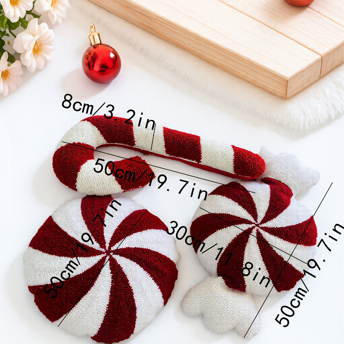 Polarowa Świąteczna Poszewka Haftowana z Motywem Bożonarodzeniowym