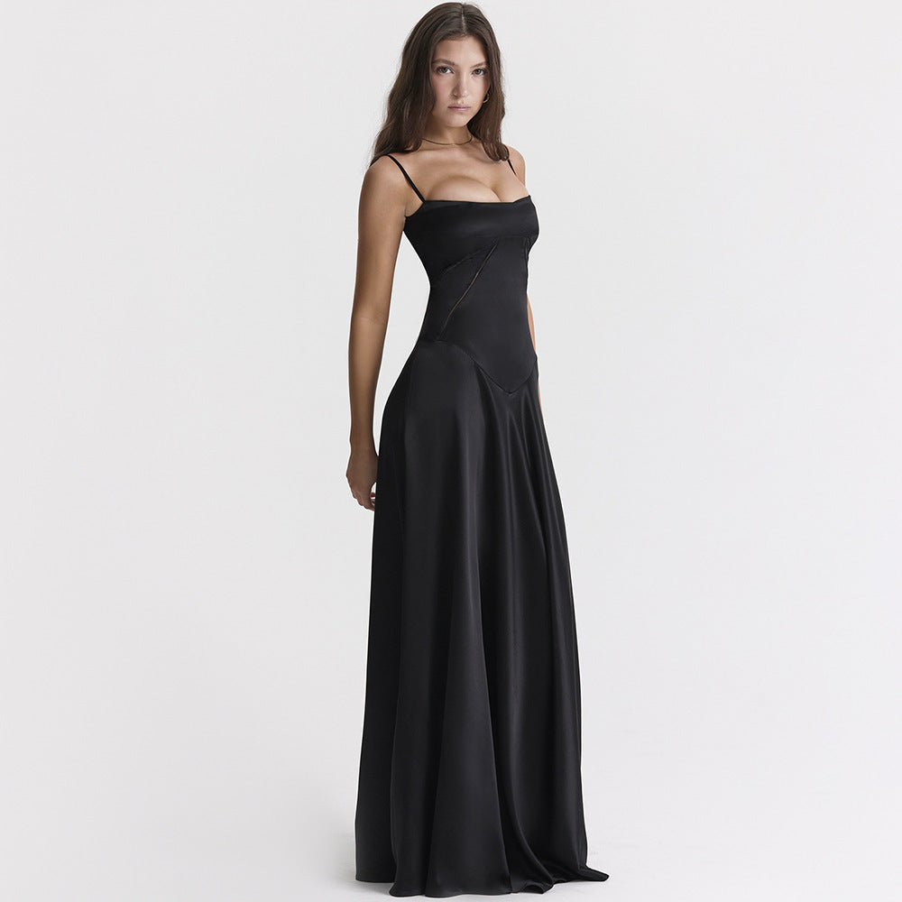 Robe maxi dos nu style corset pour soirée femme
