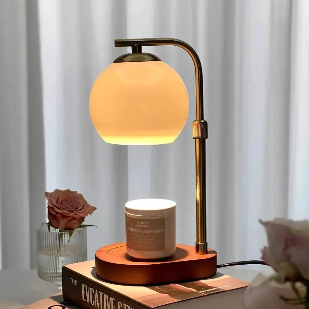 Lampe de table moderne avec chauffage de bougie lumière d'ambiance douce