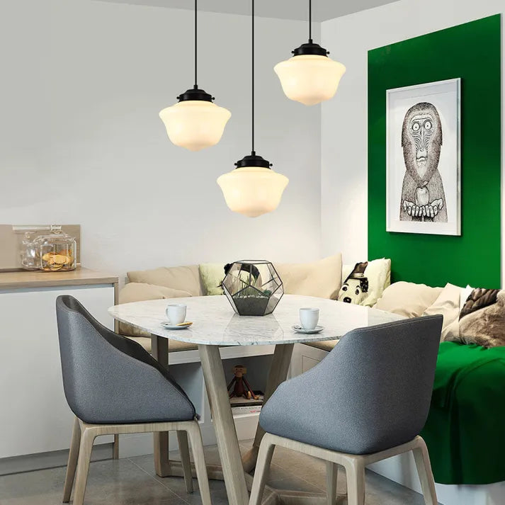 Geometryczna Lampa Wisząca ze Szkła Delikatne Oświetlenie do Wnętrz