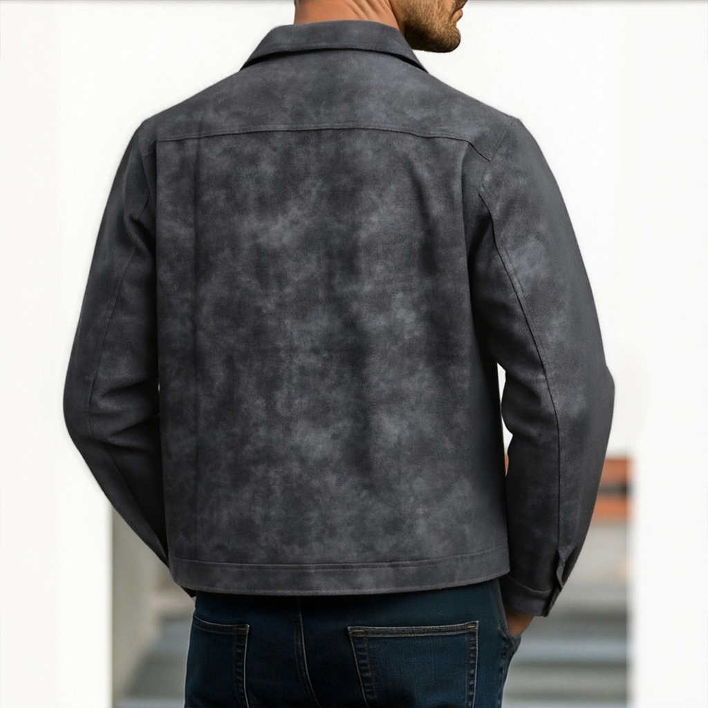 Giacca da moto da uomo con zip aderente abbigliamento esterno quotidiano