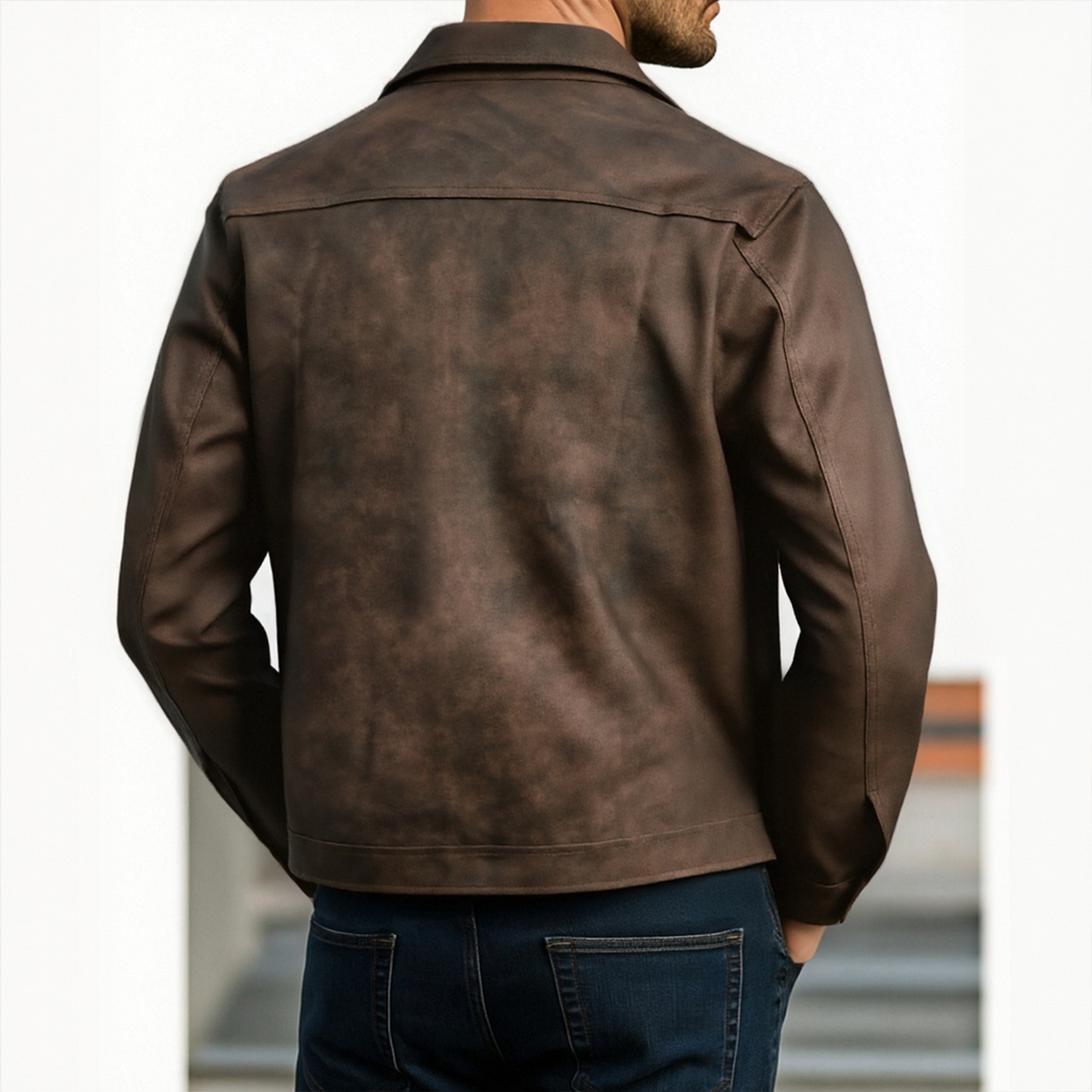 Giacca da moto da uomo con zip aderente abbigliamento esterno quotidiano