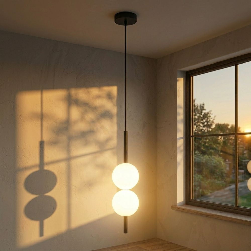 Minimalist Scandinavian-style LED ceiling pendant lamp with adjustable length