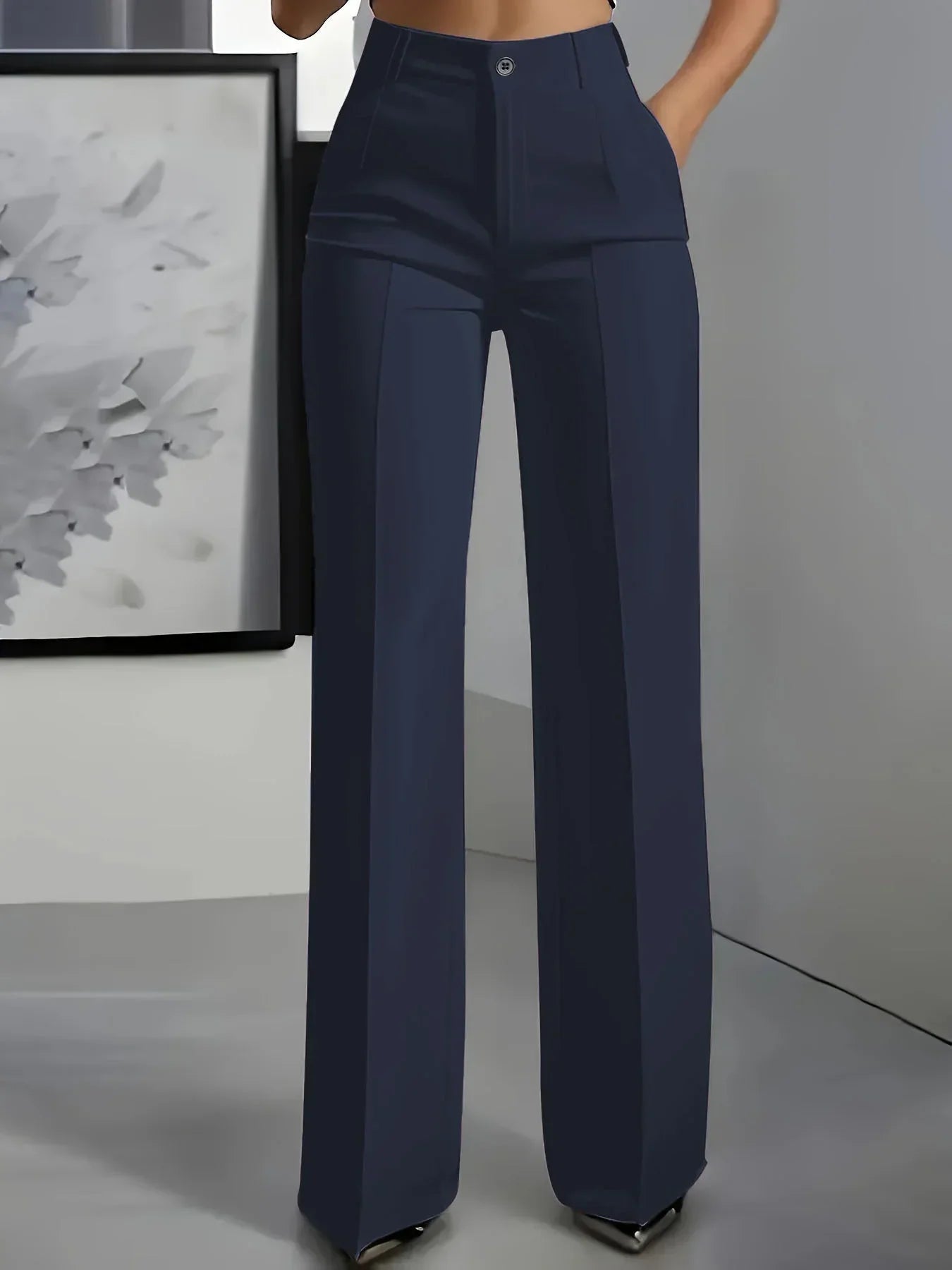 Weite Damenhose mit hohem Bund Smart
