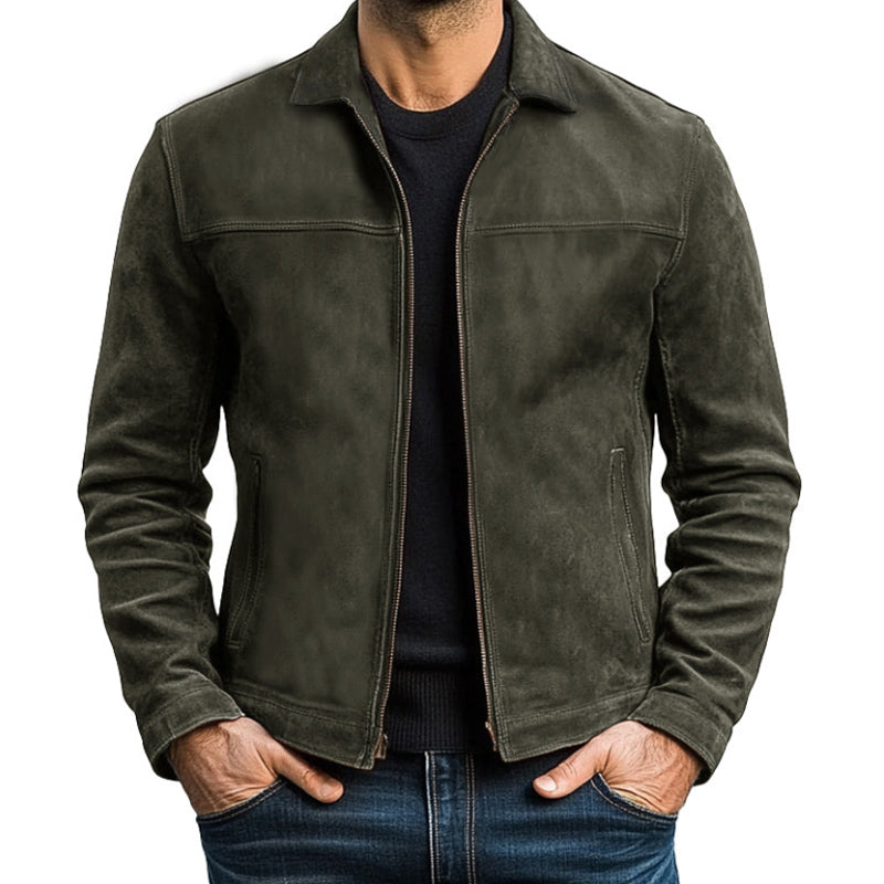 Giacca da moto da uomo con zip aderente abbigliamento esterno quotidiano