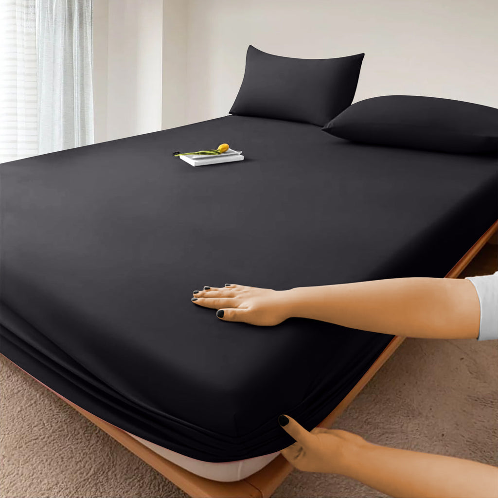 Fitted Sheet with Deep Corners Soft Wrinkle-Resistant