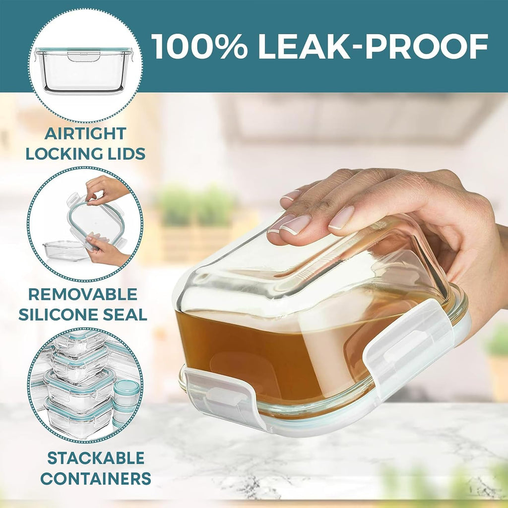 Nowoczesny zestaw szklanych pojemników na żywność – Idealny do przygotowywania posiłków
