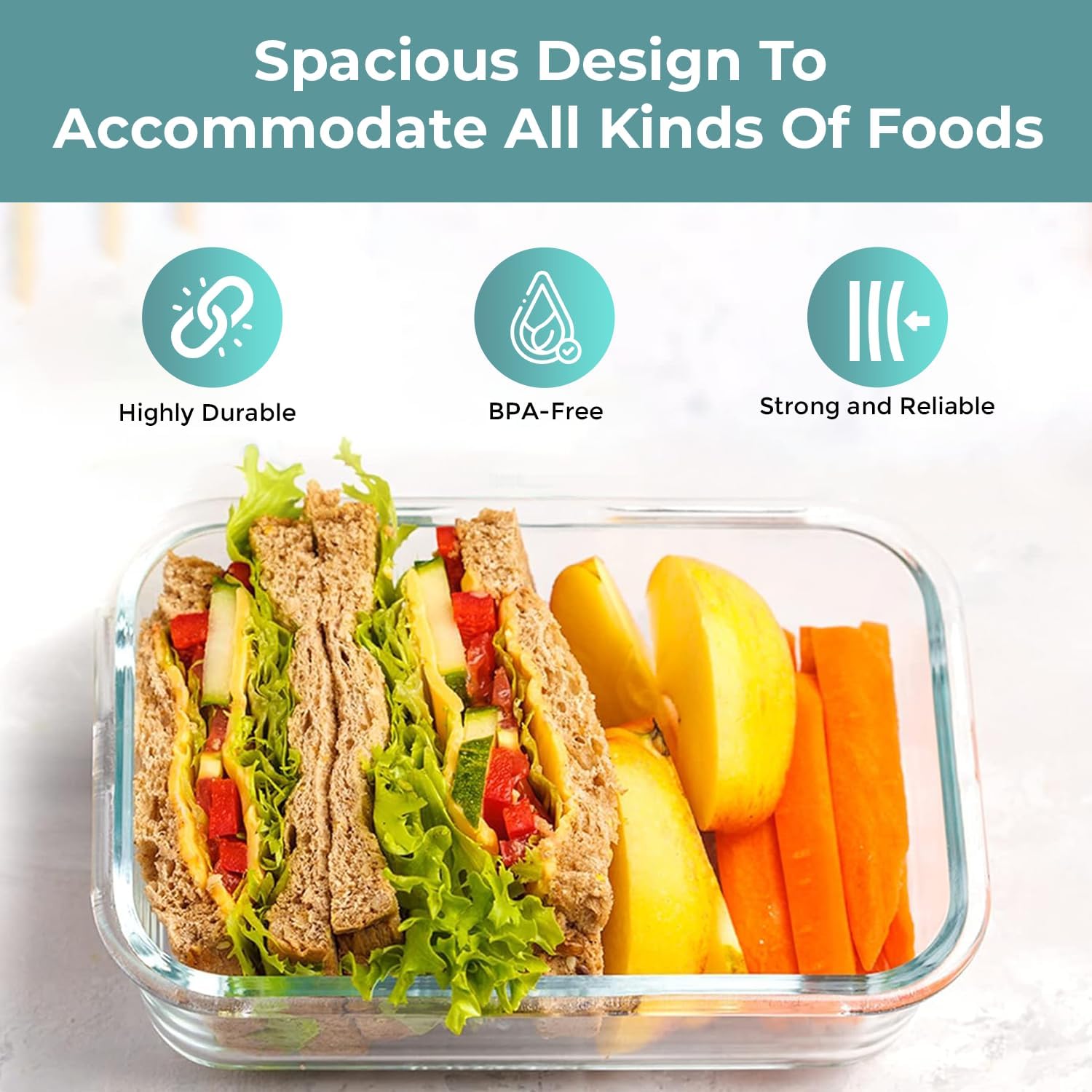 Nowoczesny zestaw szklanych pojemników na żywność – Idealny do przygotowywania posiłków