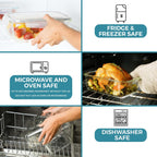 Nowoczesny zestaw szklanych pojemników na żywność – Idealny do przygotowywania posiłków