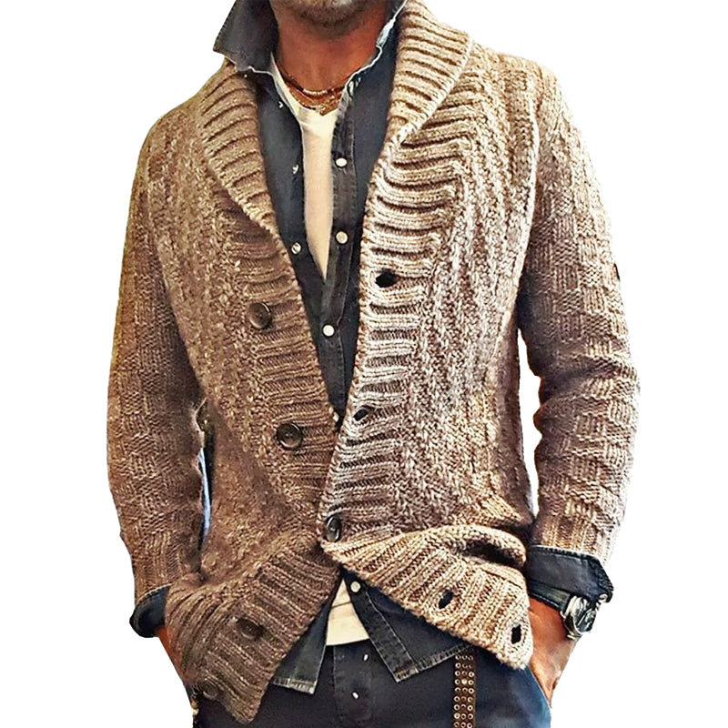 Giacca smart casual da uomo stile cardigan con colletto classico