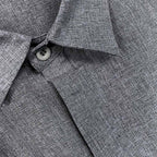 Camicia casual da uomo con colletto tinta unita manica corta