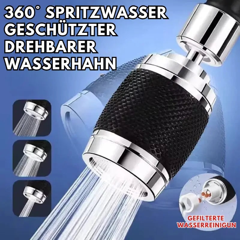 360° Rotatable Faucet Aerator with 3 Spray Modes and Chrome Metal Finish - Image 1