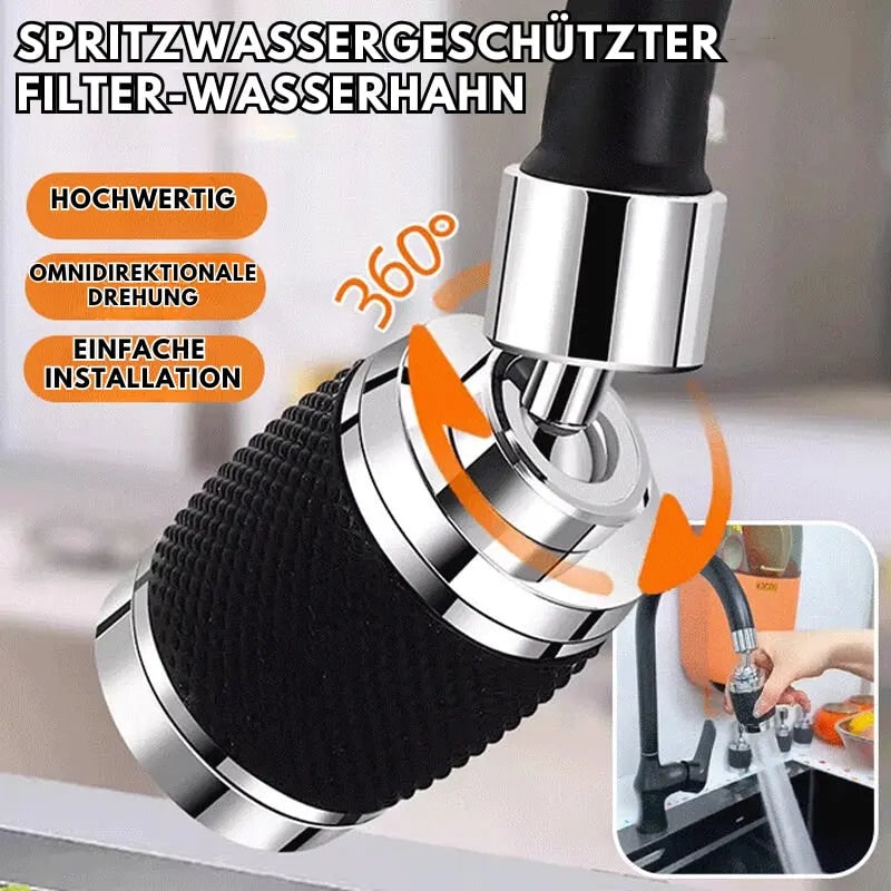 360° Rotatable Faucet Aerator with 3 Spray Modes and Chrome Metal Finish - Image 3
