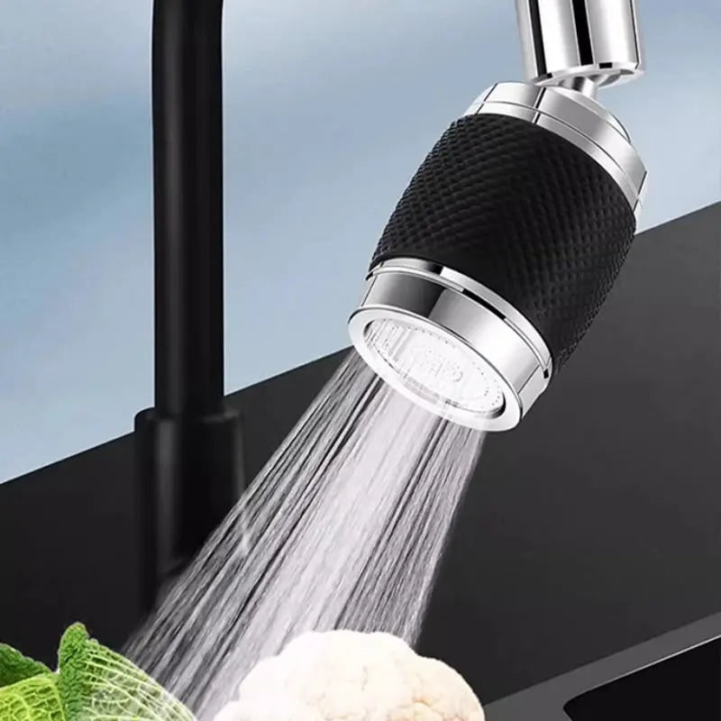 360° Rotatable Faucet Aerator with 3 Spray Modes and Chrome Metal Finish - Image 4
