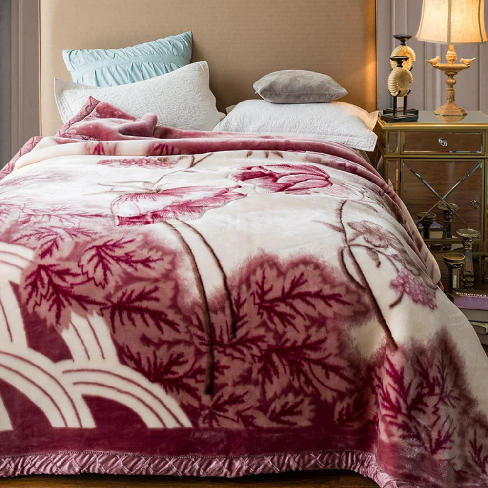 Couette douillette à deux couches, couverture moelleuse pour l’hiver