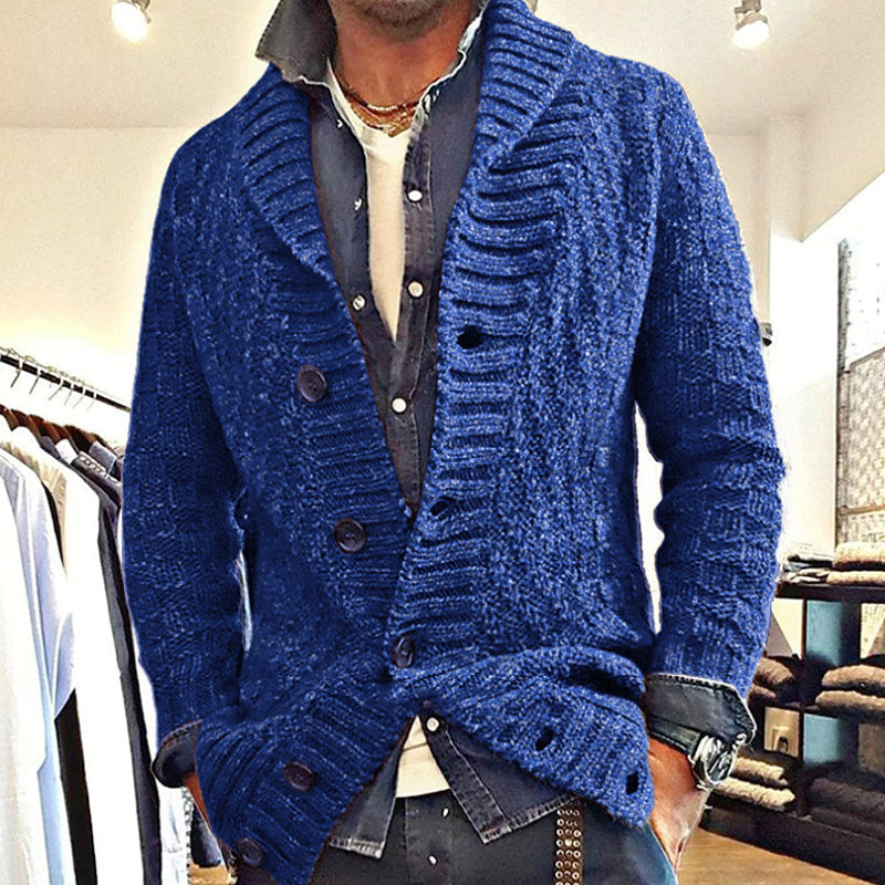 Giacca smart casual da uomo stile cardigan con colletto classico