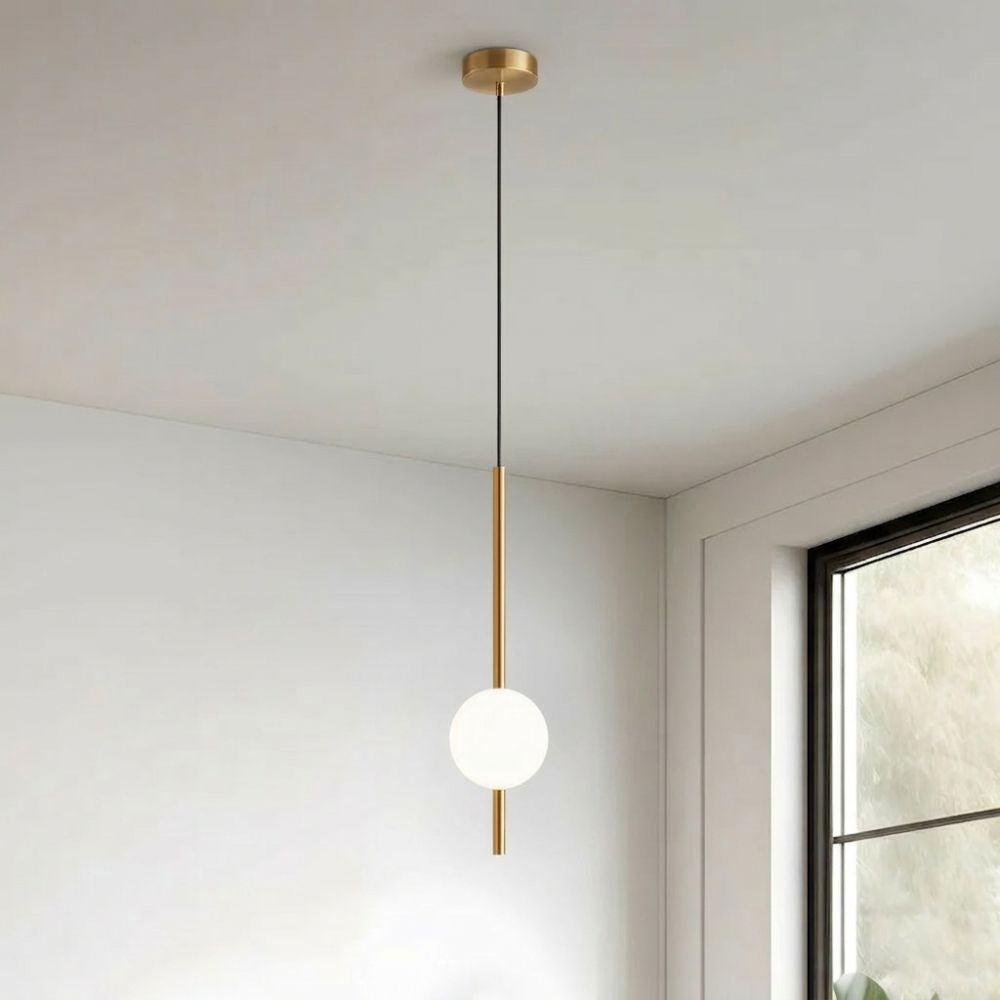 Minimalist Scandinavian-style LED ceiling pendant lamp with adjustable length