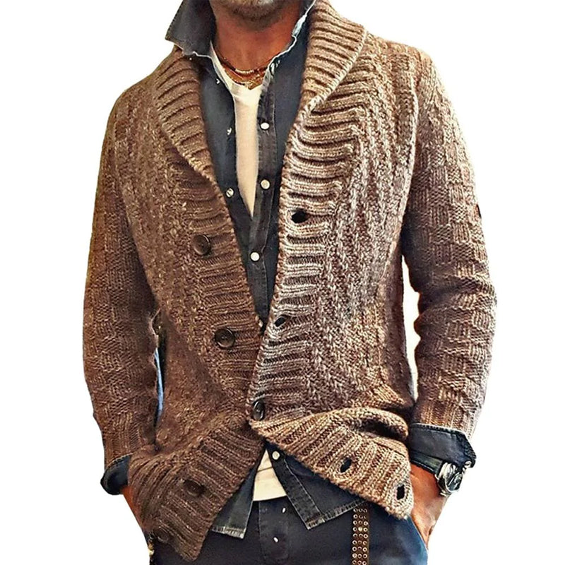 Giacca smart casual da uomo stile cardigan con colletto classico