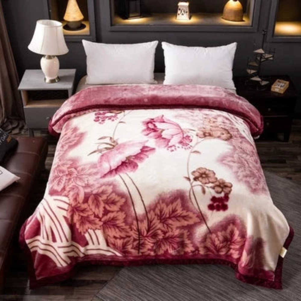 Couette douillette à deux couches, couverture moelleuse pour l’hiver