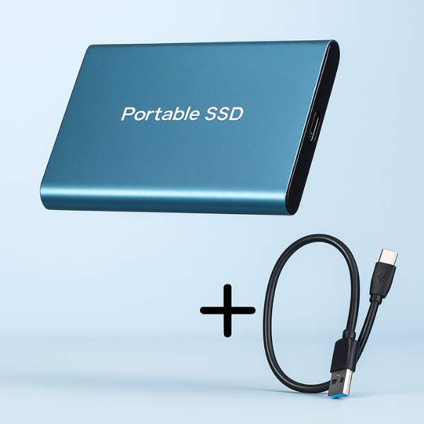 Externe SSD-Festplatte – tragbarer Massenspeicher für Geräte