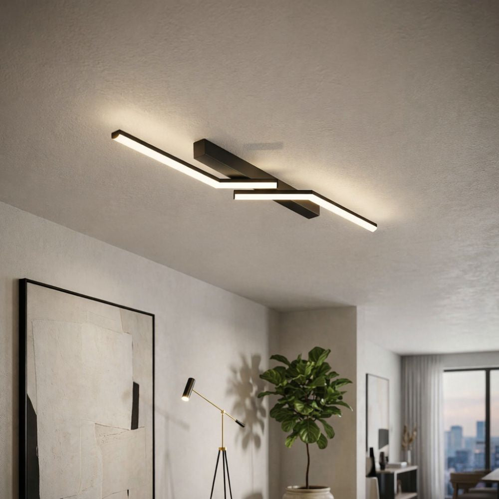 Modern, slim LED ceiling fixture – linear lighting fixture