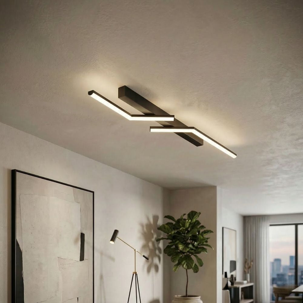 Modern, slim LED ceiling fixture – linear lighting fixture