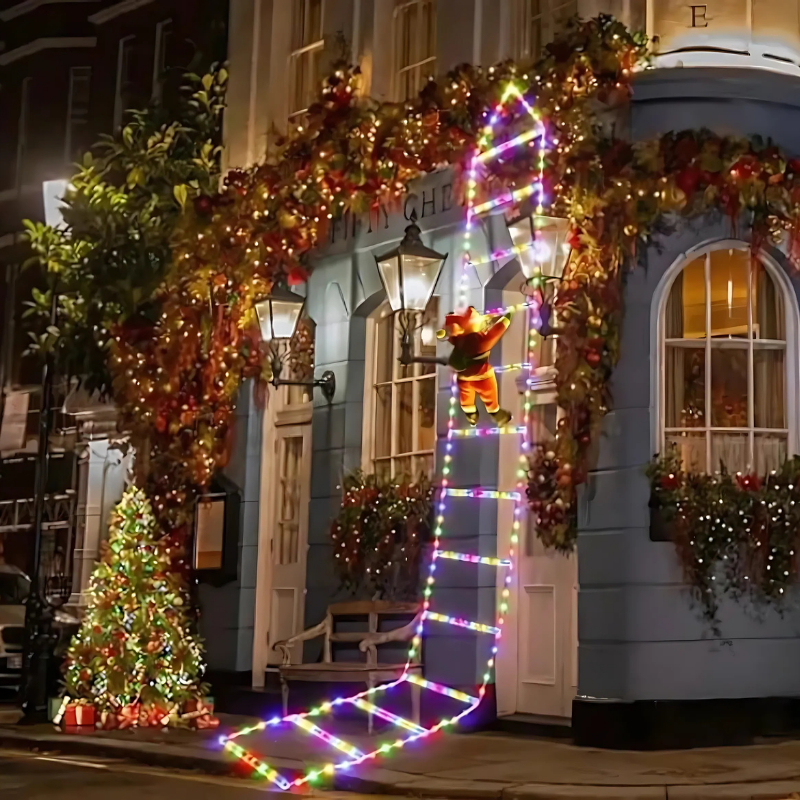 Ciepłolśniące wspinający się Mikołaj lampki świąteczne