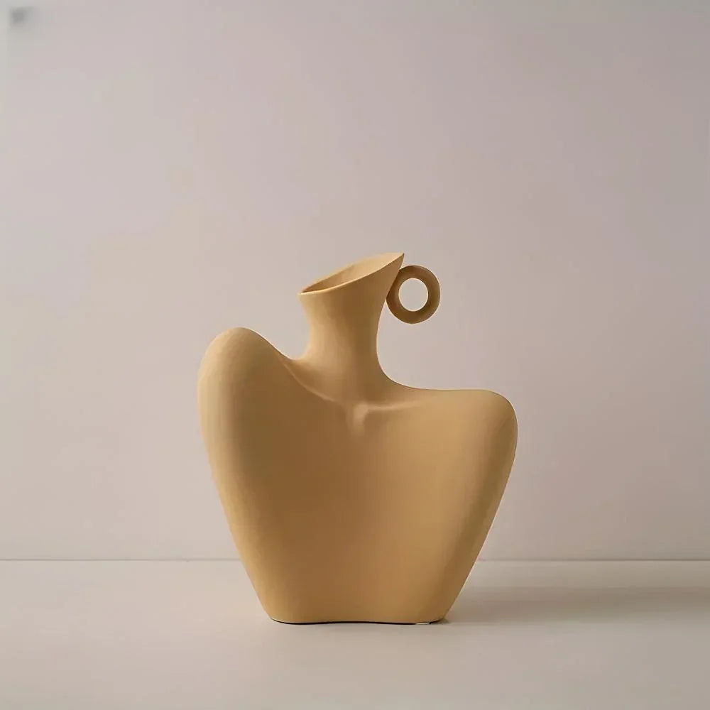 Vaso decorativo con motivo artistico che ricorda la clavicola
