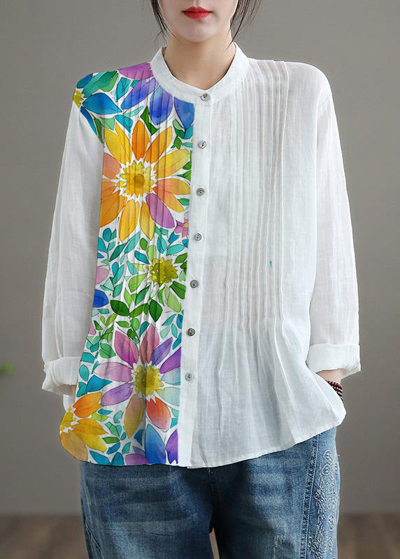 Women's Casual Top White Loose Blouse Tunic