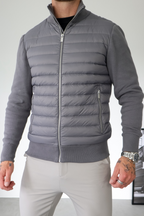 Giacca leggera da uomo stile ibrido trapuntato aderente