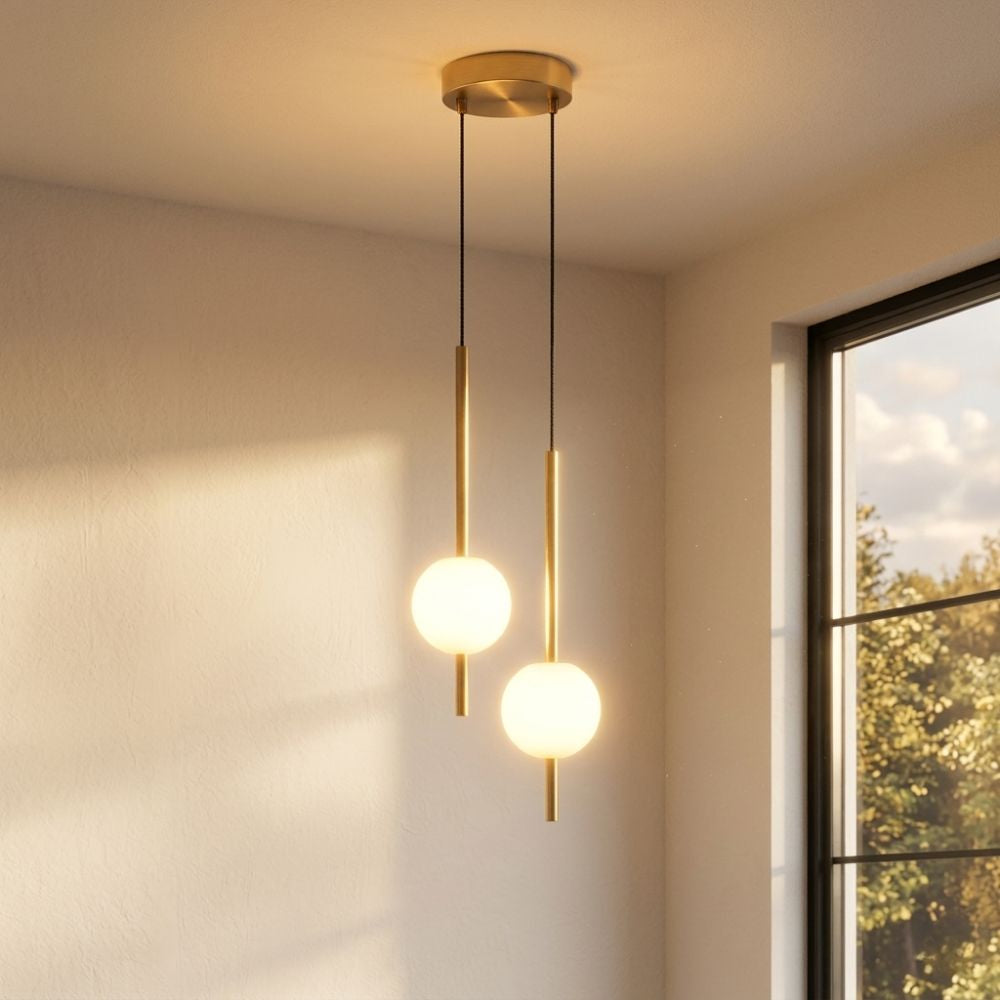 Minimalist Scandinavian-style LED ceiling pendant lamp with adjustable length