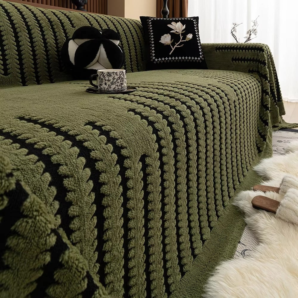 Copertura per divano retrò spessa e calda in peluche