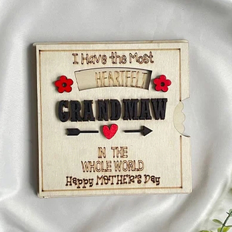 Carte de vœux rotative en bois – cadeau pour la fête des Mères pour maman et grand-mère