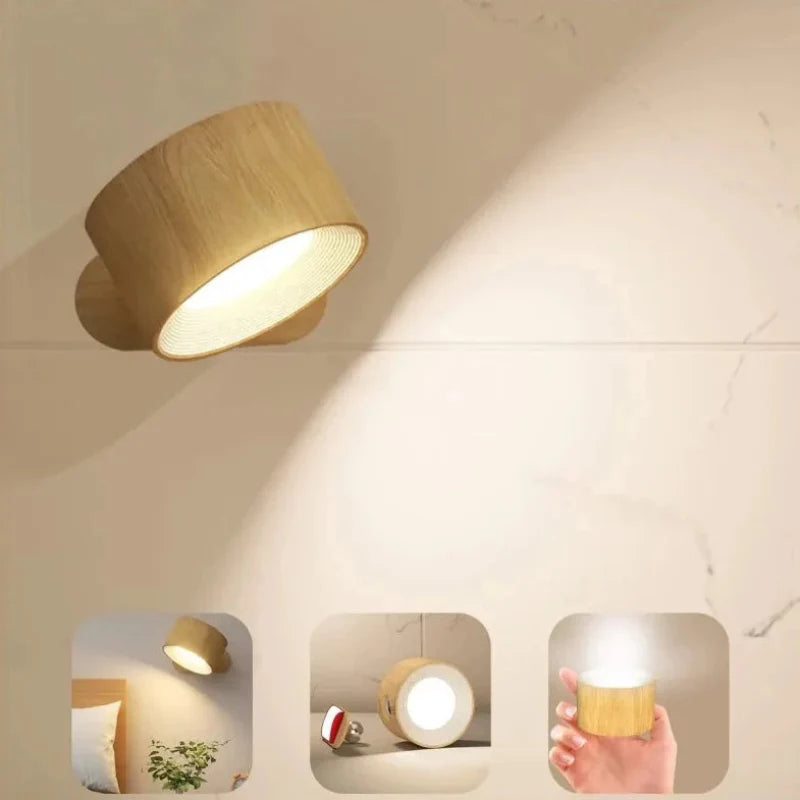 Lampada da parete wireless minimalista con rotazione a 360°