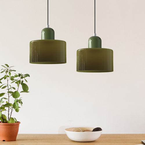 Längliche Pendelleuchte mit Halo-Design und schlichtem, modernem Stil