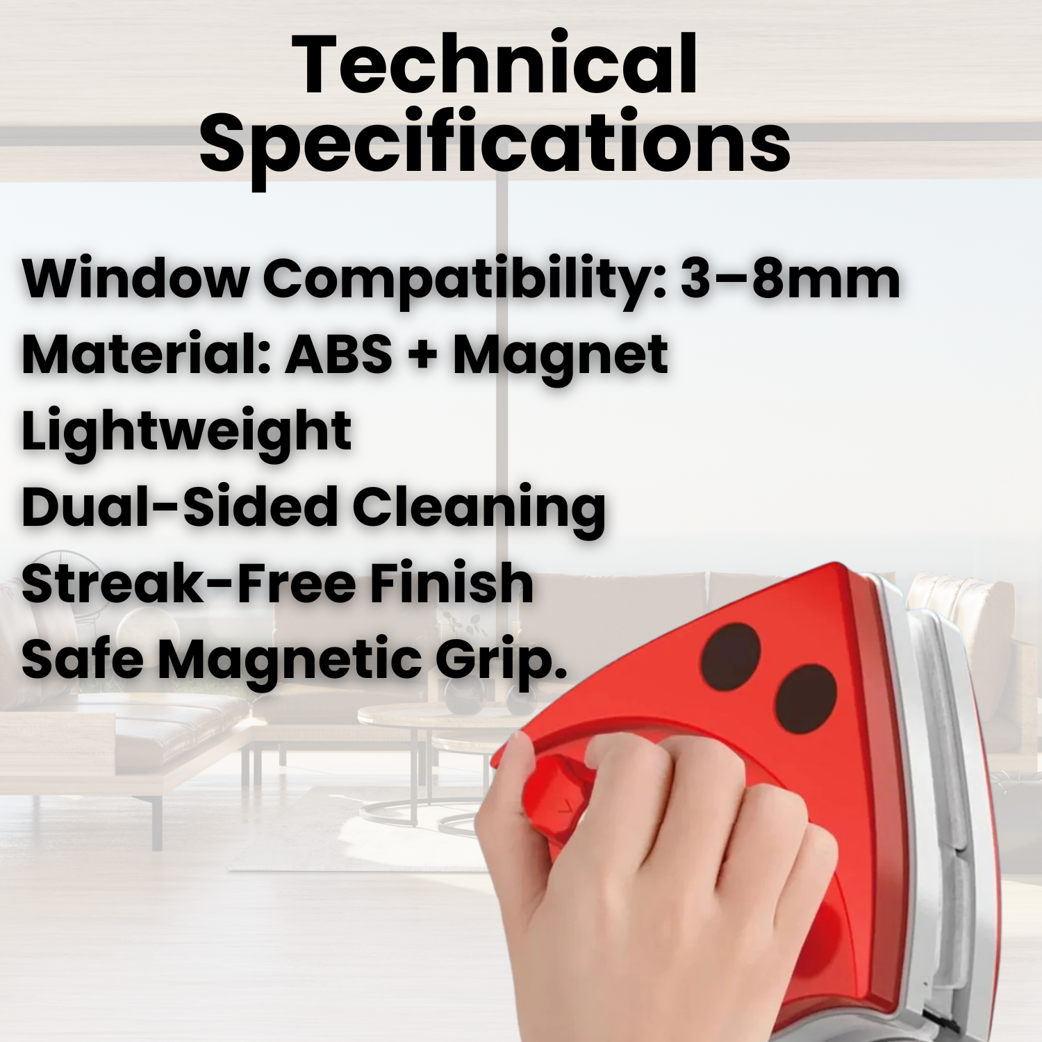Magnetic double-sided window cleaner – ideal for hard-to-reach windows
